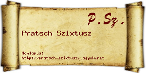 Pratsch Szixtusz névjegykártya